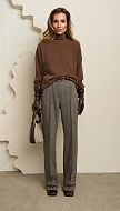Фото bruki-zenskie-iz-sersti-koricnevyj-melanz-1 товару Штани жіночі з вовни коричневий меланж0
