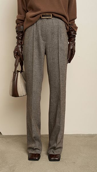 Фото bruki-zenskie-iz-sersti-koricnevyj-melanz-2 товару Штани жіночі з вовни коричневий меланж0