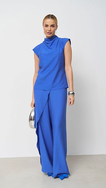 Фото bruki-zenskie-na-zapah-ultramarin-01 товару Штани жіночі на запах ультрамарин