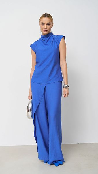 Фото bruki-zenskie-na-zapah-ultramarin-01 товару Штани жіночі на запах ультрамарин0