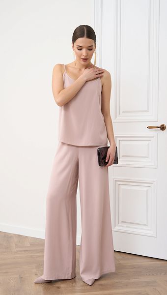 Фото bruki-zenskie-palacco-pudrovye-02 товару Штани жіночі палаццо пудрові0