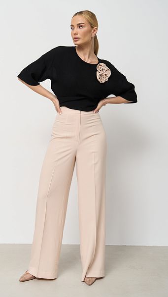 Фото bruki-zenskie-palacco-slivocnye-01 товара Брюки женские палаццо сливочные Фото bruki-zenskie-palacco-slivocnye-01 товара Брюки женские палаццо сливочные