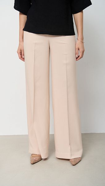 Фото bruki-zenskie-palacco-slivocnye-04 товару Штани жіночі палаццо вершкові0