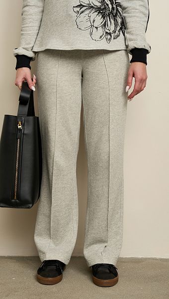 Фото bruki-zenskie-pramye-seryj-melanz-2 товару Штани жіночі прямі сірий меланж0