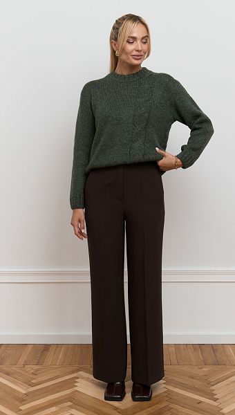 Фото bruki-zenskie-pramye-sokoladnye-01 товара Брюки женские прямые шоколадные0