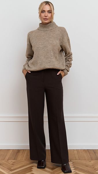 Фото bruki-zenskie-pramye-sokoladnye-05 товара Брюки женские прямые шоколадные0