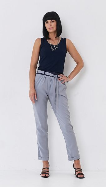 Фото bruki-zenskie-s-manzetami-serye-1 товара Брюки женские с манжетами серые