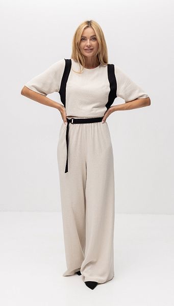 Фото bruki-zenskie-s-poasom-len-01 товару Штани жіночі з поясом льон Фото bruki-zenskie-s-poasom-len-01 товару Штани жіночі з поясом льон