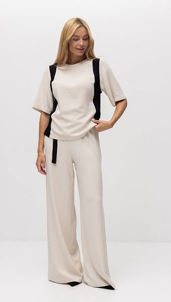 Фото bruki-zenskie-s-poasom-len-03 товару Штани жіночі з поясом льон0