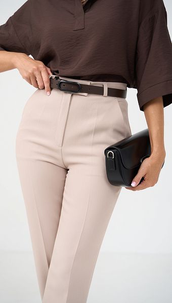 Фото bruki-zenskie-s-vysokoj-posadkoj-bezevye-03 товара Брюки женские с высокой посадкой бежевые0