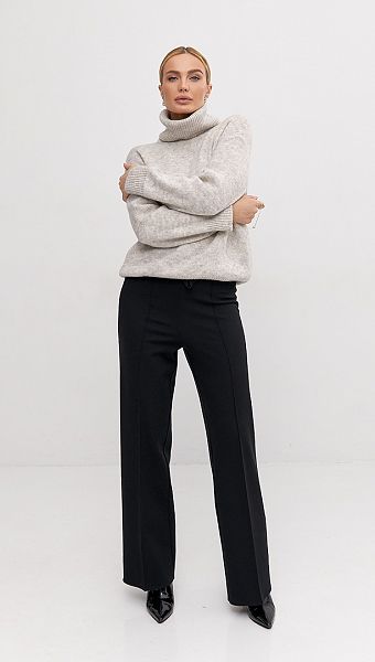 Фото bruki-zenskie-teplye-pramye-cernye-02 товару Штани жіночі теплі прямі чорні0