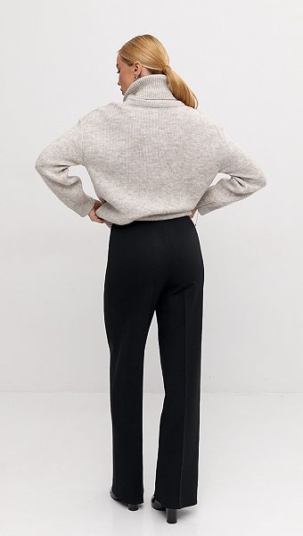 Фото bruki-zenskie-teplye-pramye-cernye-05 товару Штани жіночі теплі прямі чорні0