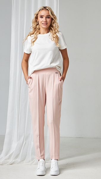 Фото bruki-zenskie-zauzennye-rozovye-011 товара Брюки женские зауженные розовые0