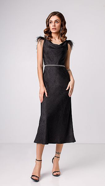 Фото cernoe-plate-s-perami-03 товару Чорне плаття з пірям0 Фото cernoe-plate-s-perami-03 товару Чорне плаття з пірям0