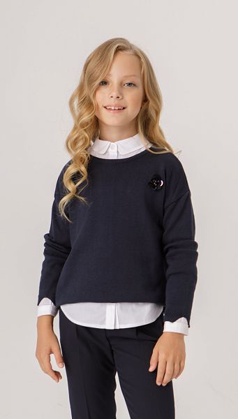 Фото dzemper-dla-devocki-sinij-02 товару Джемпер для дівчинки синій