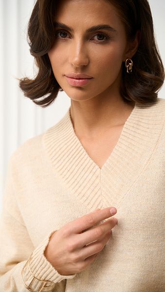 Фото dzemper-trikotaznyj-slivocnyj-iz-sersti-04 товару Джемпер трикотажний вершковий з вовни0