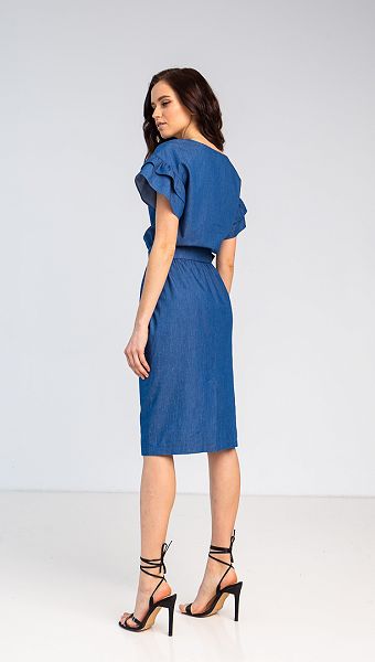 Фото dzinsovoe-plate-s-rusami-03 товару Джинсове плаття з рюшами0