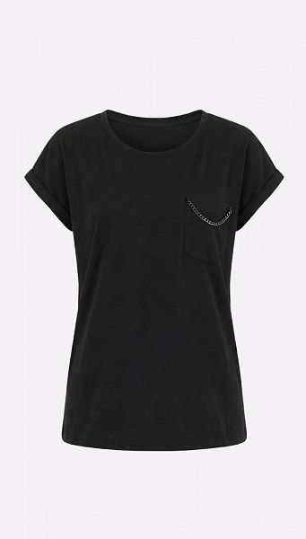 Фото futbolka-zenskaa-cernaa-oversajz-s-cepockoj-01 товара Футболка женская черная оверсайз с цепочкой