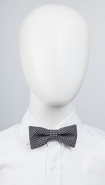 Фото galstuk-babocka-svetlo-sero-cernaa-kletka-01 товару Краватка метелик світло сіро-чорна клітинка0