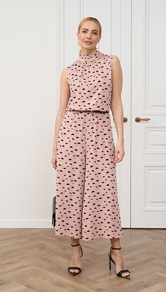 Фото kombinezon-zenskij-pudrovo-cernyj-01 товара Комбинезон женский пудрово-черный