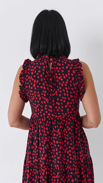 Фото letnij-sarafan-v-goroh-s-rusami-5 товара Летний сарафан в горох с рюшами0