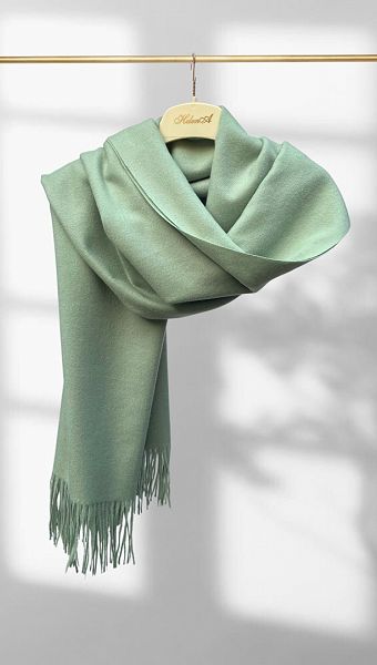 Фото palantin-odnotonnyj-lux-matnyj-01 товара Палантин однотонный мятный