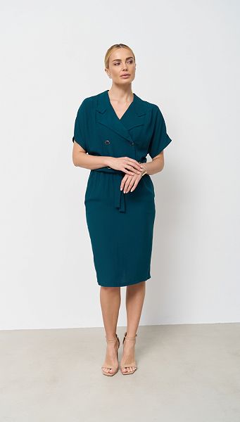 Фото plate-dvuhbortnoe-izumrudnoe-1 товара Платье двухбортное изумрудное