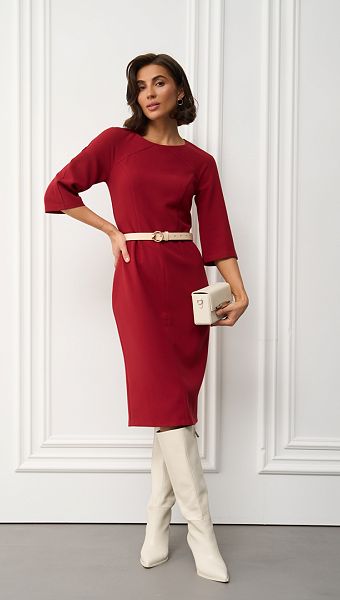 Фото plate-futlar-bazovoe-bordo-1 товару Сукня-футляр базова бордо0