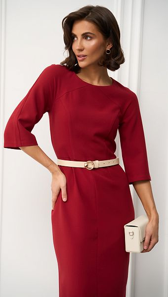 Фото plate-futlar-bazovoe-bordo-2 товару Сукня-футляр базова бордо0