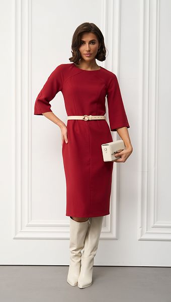 Фото plate-futlar-bazovoe-bordo-3 товару Сукня-футляр базова бордо0