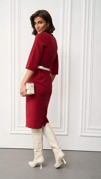 Фото plate-futlar-bazovoe-bordo-6 товару Сукня-футляр базова бордо0