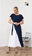 Фото plate-letnee-kombinirovannoe-sine-beloe-03 товара Платье летнее комбинированное сине-белое0