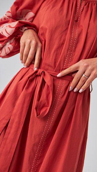 Фото plate-letnee-terrakotovoe-s-ornamentom-04 товару Сукня літня теракотова з орнаментом0