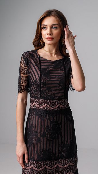 Фото plate-maksi-iz-kruzeva-cernoe-01 товару Сукня максі з мережива чорна