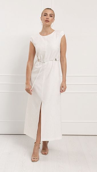 Фото plate-maksi-s-razrezom-molocnoe-07 товара Платье макси с разрезом молочное0