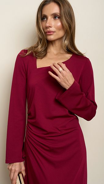 Фото plate-midi-bordo-8 товару Сукня міді бордо0