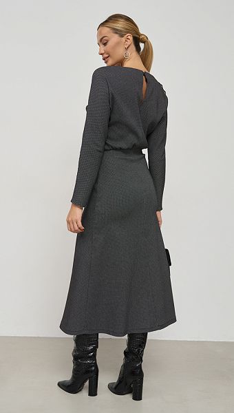 Фото plate-midi-cernyj-melanz-04 товара Платье миди чёрный меланж0