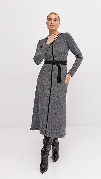 Фото plate-midi-seryj-melanz-02 товару Сукня міді сірий меланж0