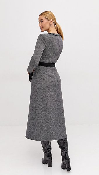 Фото plate-midi-seryj-melanz-04 товару Сукня міді сірий меланж0