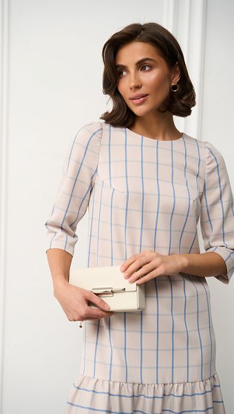 Фото plate-midi-v-kletku-02 товару Сукня міді в клітинку0