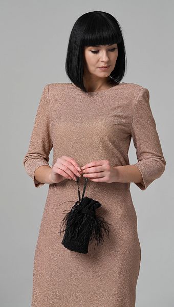 Фото plate-midi-zolotistoe-01 товару Сукня міді золотиста0