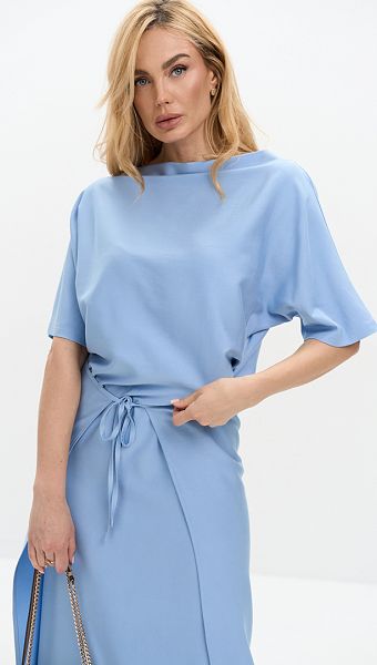 Фото plate-na-zavazkah-goluboe-02 товара Платье на завязках голубое0