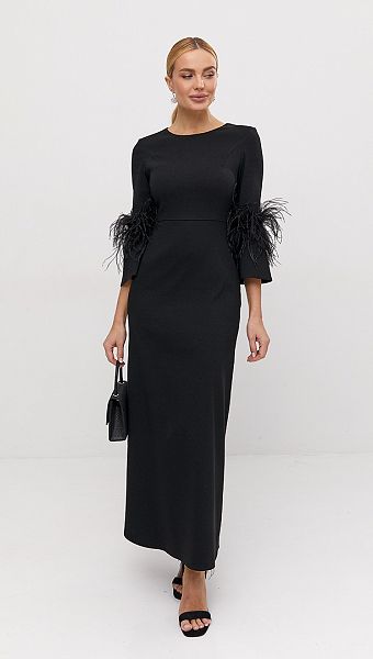 Фото plate-prazdnicnoe-maksi-cernoe-05 товару Сукня святкова максі чорна0