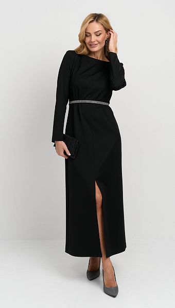 Фото plate-s-razrezom-maksi-cernoe-06 товару Сукня з розрізом максі чорна0