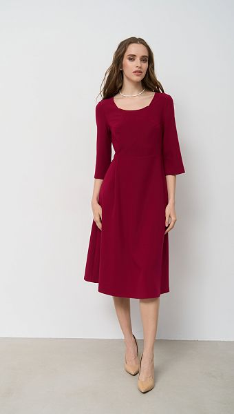 Фото plate-trapecia-malinovoe-01 товару Сукня трапеція малинова0