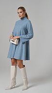 Фото plate-trapecia-trikotaznoe-goluboj-melanz-01 товару Сукня трапеція трикотажна блакитний меланж0