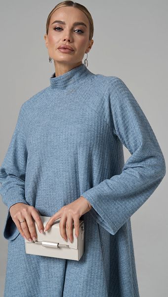 Фото plate-trapecia-trikotaznoe-goluboj-melanz-02 товару Сукня трапеція трикотажна блакитний меланж0 Фото plate-trapecia-trikotaznoe-goluboj-melanz-02 товару Сукня трапеція трикотажна блакитний меланж0