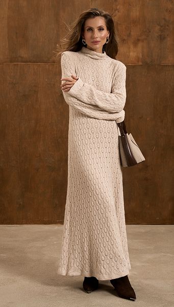 Фото plate-trikotaznoe-maksi-azur-bezevoe-03 товару Сукня трикотажна максі ажур бежева Фото plate-trikotaznoe-maksi-azur-bezevoe-03 товару Сукня трикотажна максі ажур бежева