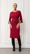 Фото plate-trikotaznoe-s-klapanami-bordo-1 товара Платье трикотажное с клапанами бордо0