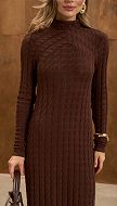 Фото plate-trikotaznoe-s-kosami-sokoladnoe-04 товару Сукня трикотажна з косами шоколадна 0